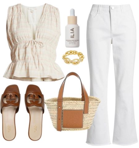 White jeans
Gucci sandals
Loewe tote 
Spring outfit
Summer outfit 
Work outfit 
#ltkworkwear 
#ltkfind
#ltku
#ltkunder50
#ltkunder100
#ltkshoecrush
#ltkitbag

#LTKtravel #LTKSeasonal #LTKstyletip