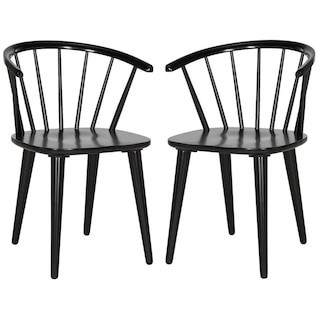Blanchard Black Wood Dining Chair (Set of 2) | The Home Depot