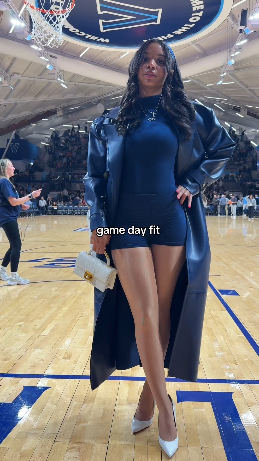 game day outfit! blue matching set with full coat 

#LTKootd