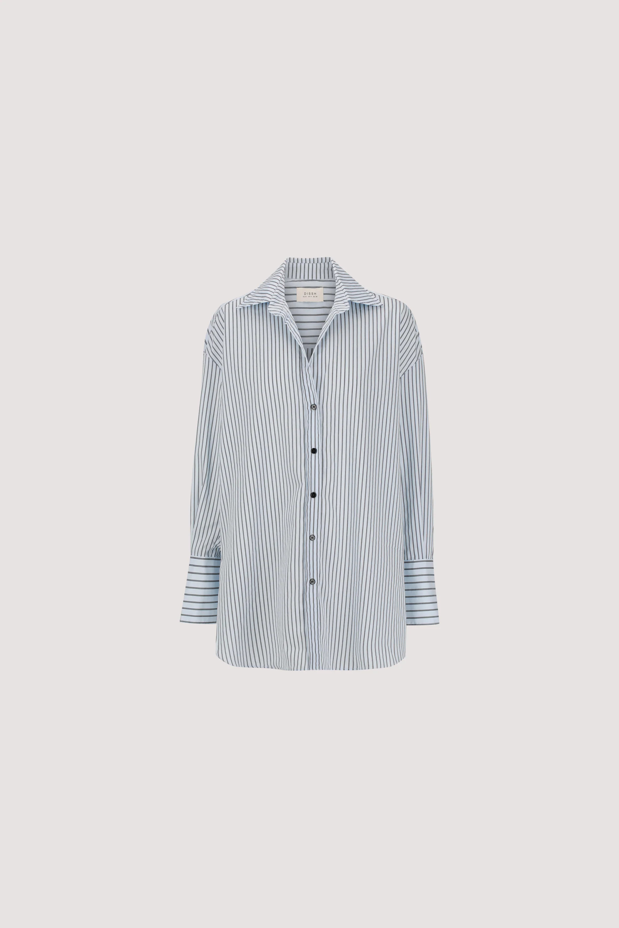 SABLE ICE BLUE OVERSIZED SILK BLEND SHIRT | DISSH