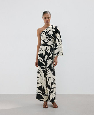Women's Asymmetrical Flared-Sleeve Jumpsuit | Macy's