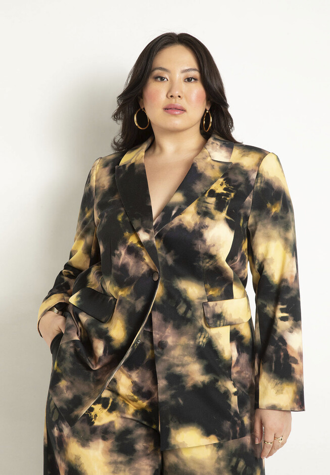 Single Breasted Printed Blazer | Eloquii