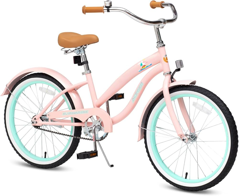 ACEGER Girls Beach Cruiser Bike for Kids 5-13 Years Old, 16" 18" 20" 24" Single Speed Kids Bicycl... | Amazon (US)