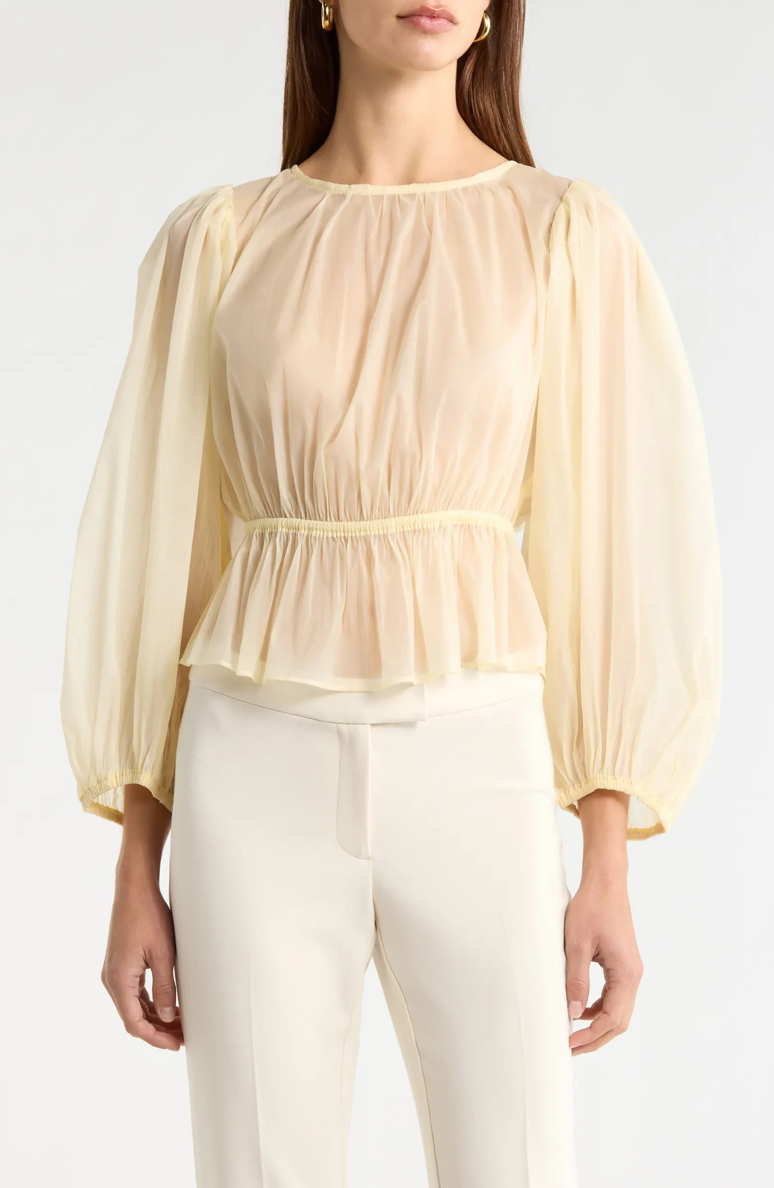 Amie Peplum Sheer Chiffon Top | Nordstrom