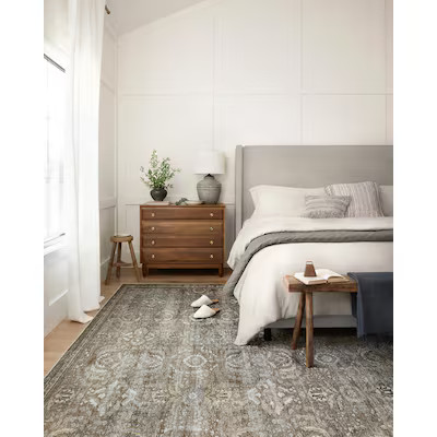 Loloi II Layla 8 X 10 (ft) Antique / Moss Indoor Distressed/Overdyed Oriental Area Rug | Lowe's