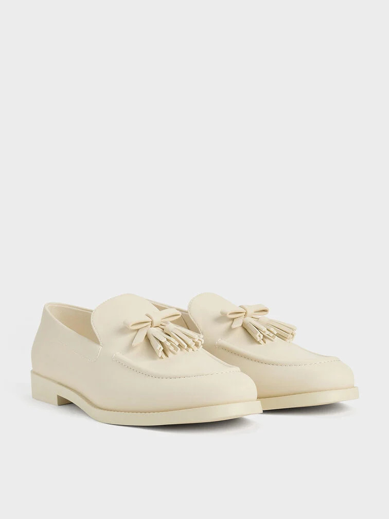 Chalk Bow Tassel Loafers | CHARLES & KEITH | Charles & Keith US