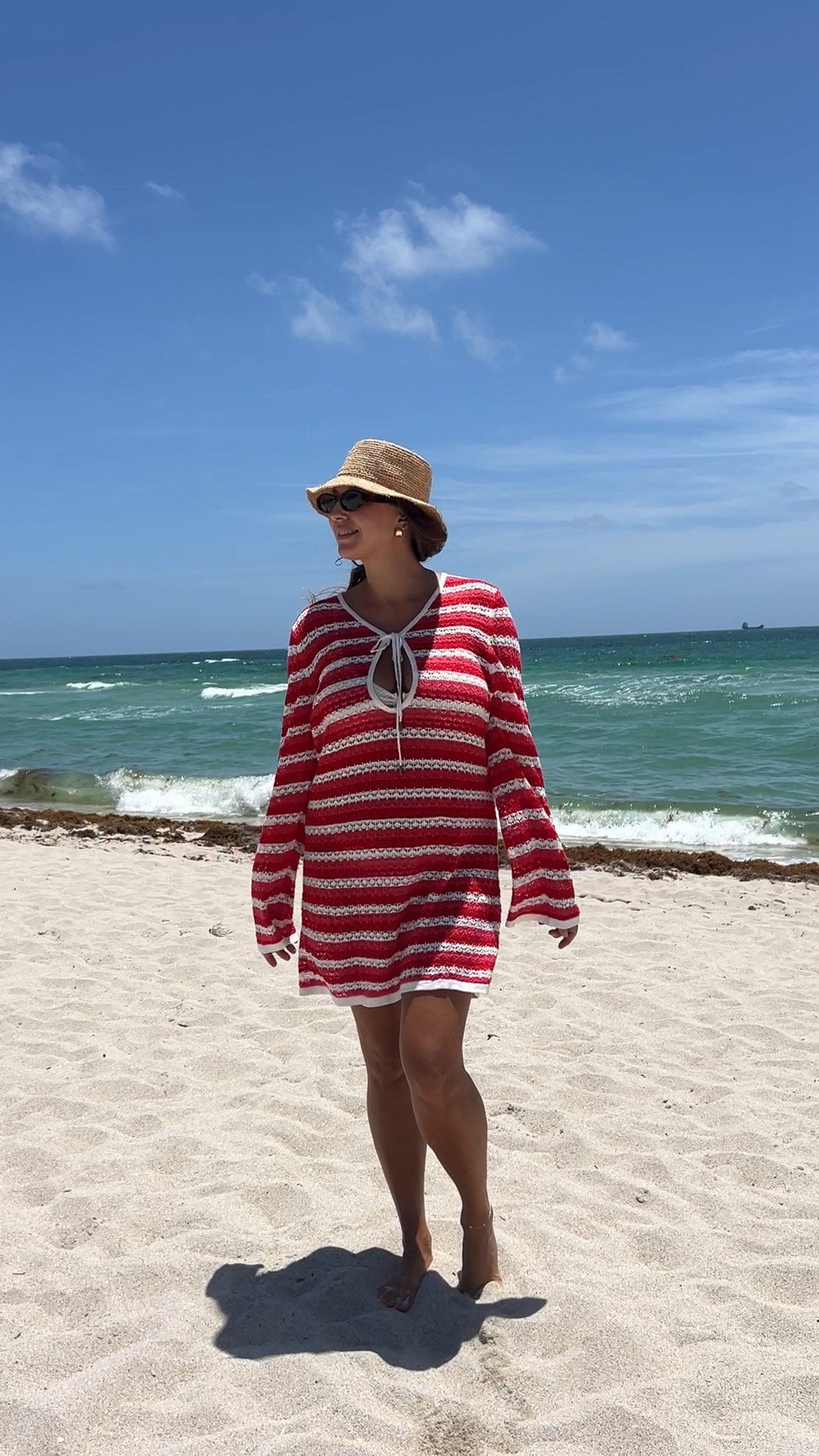 Easy, breezy beach coverup energy 🌊❤️ this knit coverup is lightweight, comfy, and perfect for throwing on over a swimsuit—cute enough for a beach walk but relaxed enough for all-day wear.

Keywords: beach coverup, knit coverup, red striped coverup, summer beach outfit, vacation outfit, swimsuit coverup, beachwear, resort wear, straw hat outfit, coastal style

#LTKTravel #LTKTall #LTKMidsize