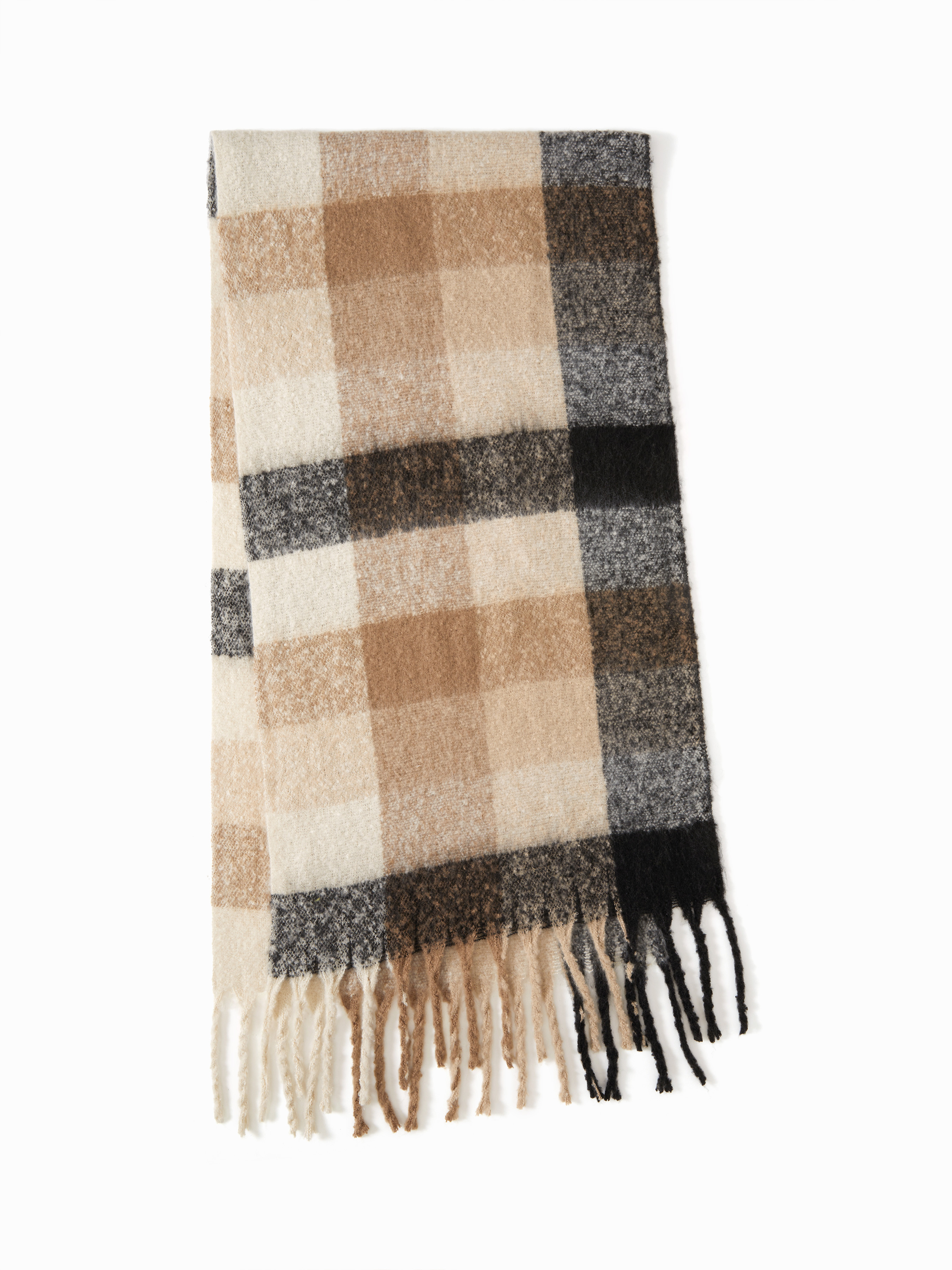 PLAID FRINGED SCARF For Daily Casual | Cider