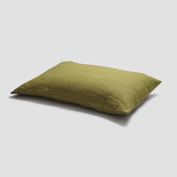 Botanical Green Linen Pillowcases (Pair) | Piglet