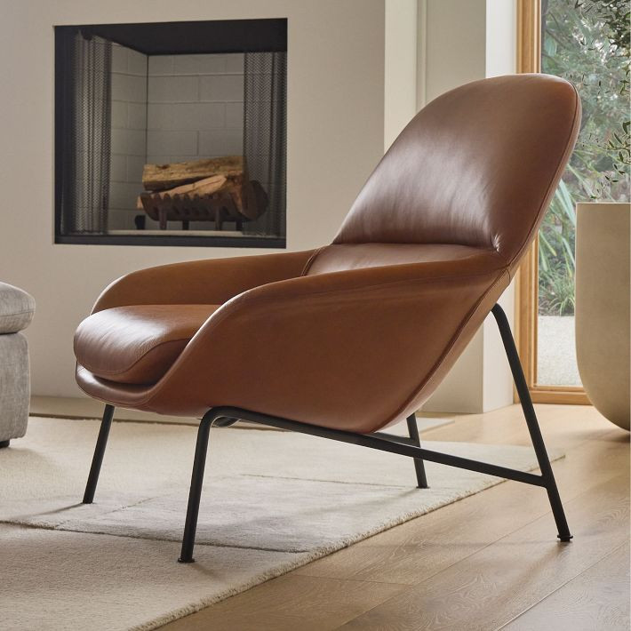 Fillmore Mid-Century Leather Chair | West Elm (US)