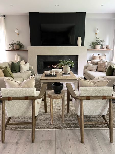 Current living room view! 
I’m still loving the boucle accent chairs ..they’re a 10/10! 
I get asked about my sofas often.. and I’m not able to link them on ltk..
Modern organic 

#LTKfamily #LTKSeasonal #LTKhome