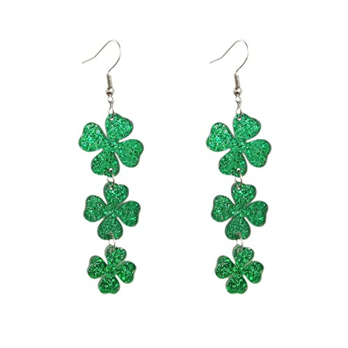 ROSTIVO Shamrock Earrings for Women St. Patrick's Day Earrings Clover Dangle Earrings | Amazon (US)