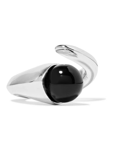 Snake silver onyx ring | NET-A-PORTER (UK & EU)