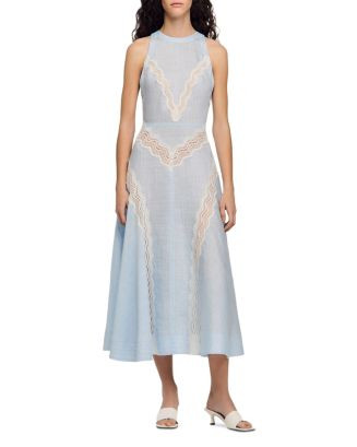 Sandro Nathalie Lace Trim Dress | Bloomingdale's Sandro Women's Clothing | Bloomingdale's (US)