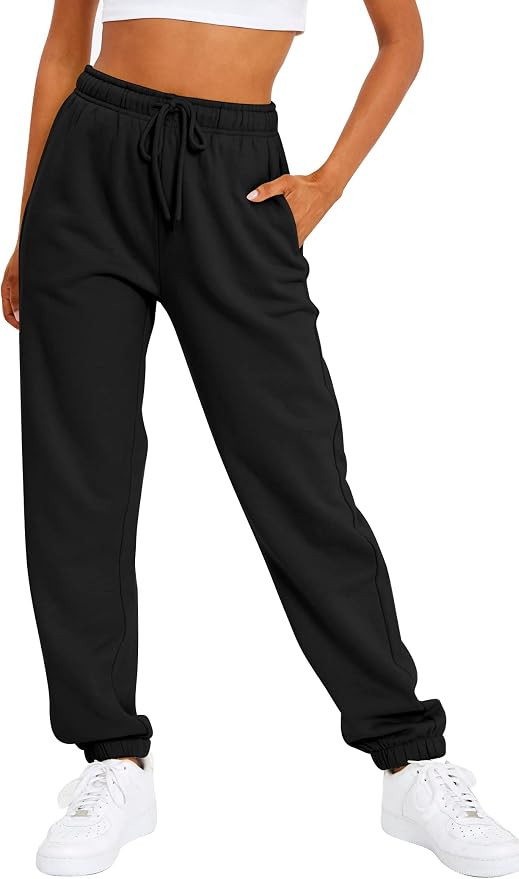 AUTOMET Women's Casual Baggy Fleece Sweatpants | Amazon (US)