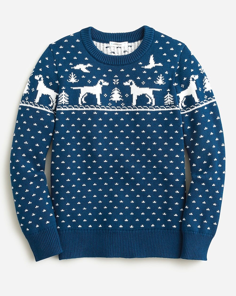 Kids' dog Fair Isle crewneck sweater | J.Crew US