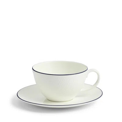 Wedgwood Gio Blue Teacup & Saucer 8.7floz Blue Line | Wayfair North America