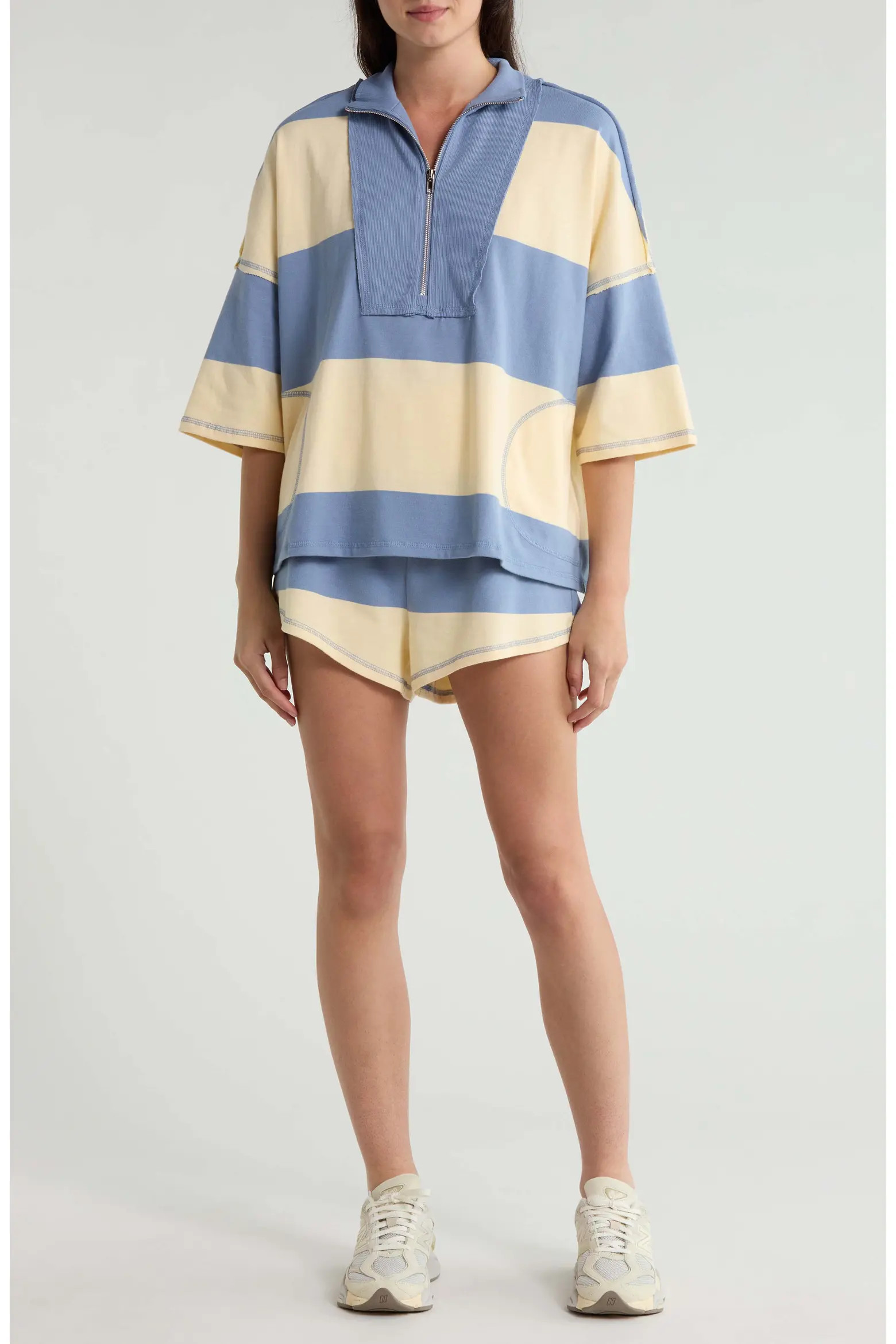 FP Movement Retro Rugby Half Zip Top & Shorts Set (Women) | Nordstrom | Nordstrom