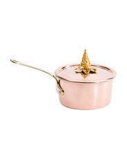 Made In Italy 2qt Christmas Tree Copper Saucepan With Lid | TJ Maxx