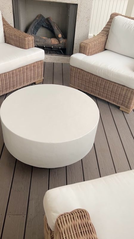 Target indoor outdoor coffee table. I have the matching side tables in my living room. You can layer the two tables together as well.  These patio chairs are a splurge but so gorgeous. 

#LTKVideo #LTKHome #LTKStyleTip
