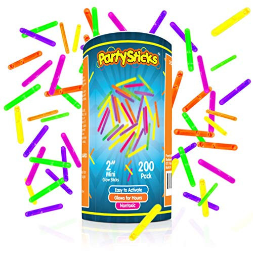 PartySticks Mini Glow Sticks 200 Pack Glow-in-the-Dark Small, for Easter Eggs, 5 Colors, Neon Light Sticks Bulk Party Favors, Easter Basket Stuffer Party Pack, Weddings Classroom Decorations Prizes | Amazon (US)