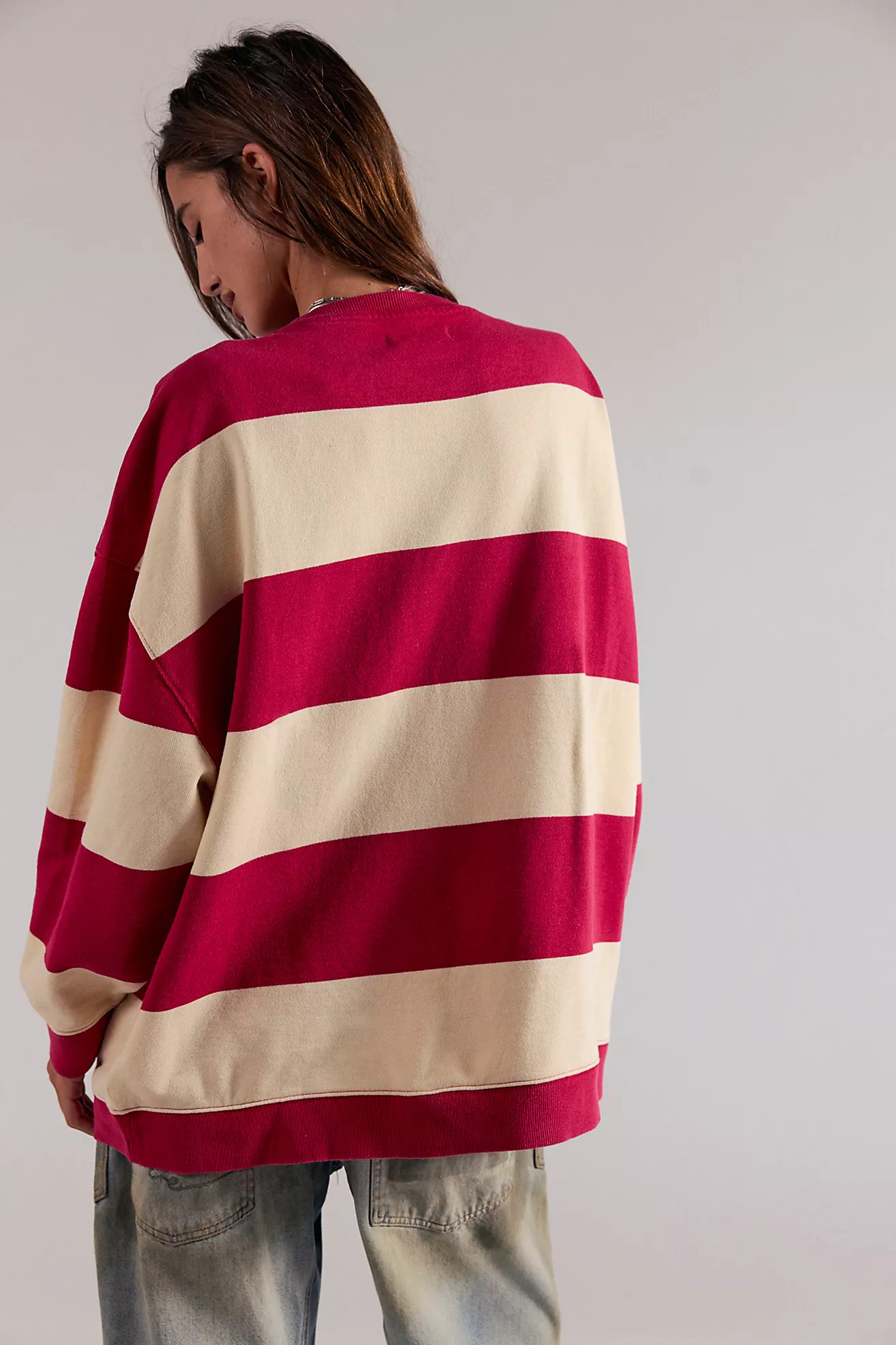 We The Free Classic Striped Oversized Crewneck | Free People (Global - UK&FR Excluded)