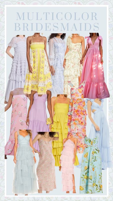 Mismatched bridesmaids dresses multicolor version 💓💛✨🌟💗💖

#LTKunder100 #LTKwedding #LTKstyletip