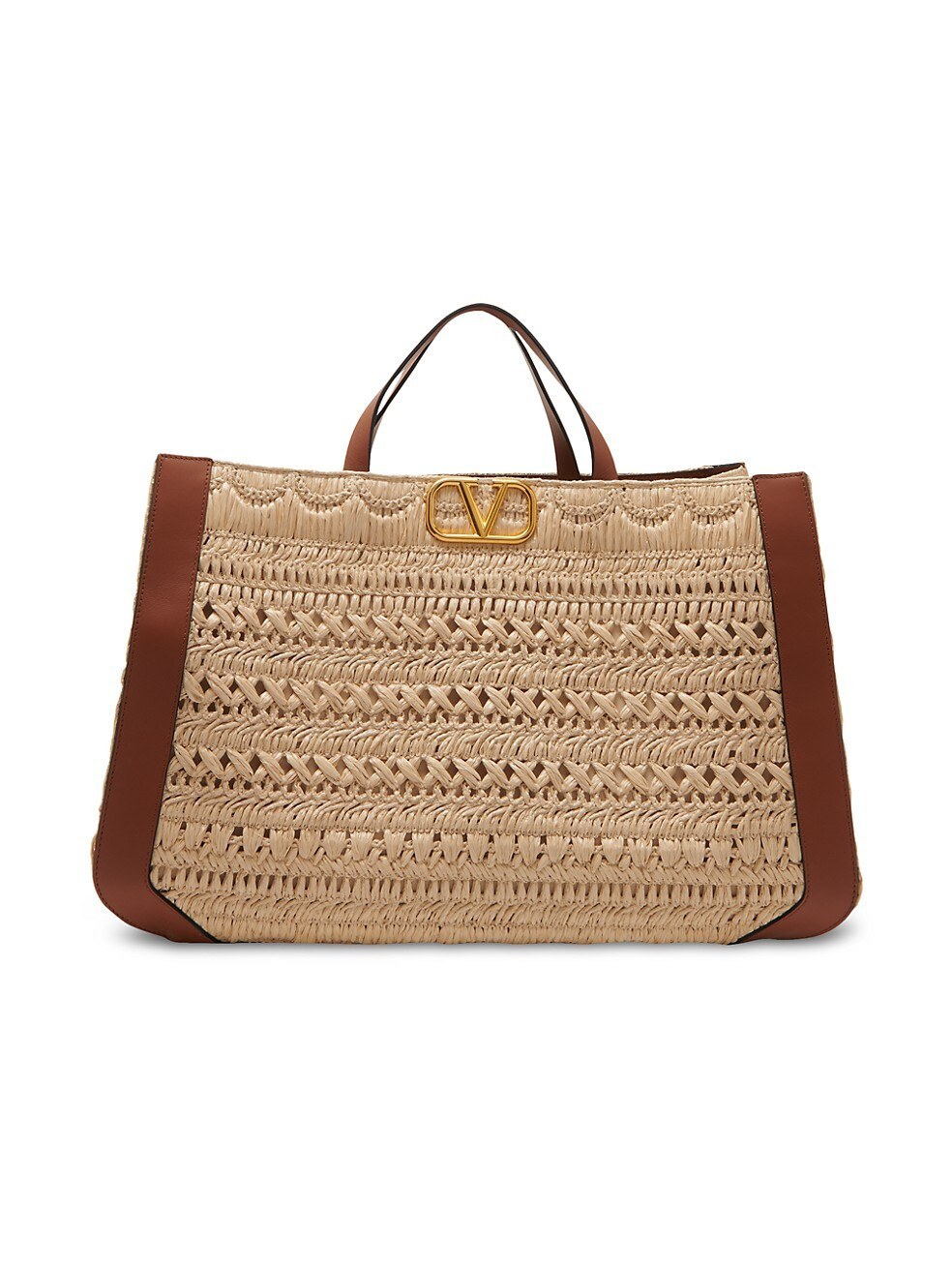 VLogo Signature Raffia Tote | Saks Fifth Avenue