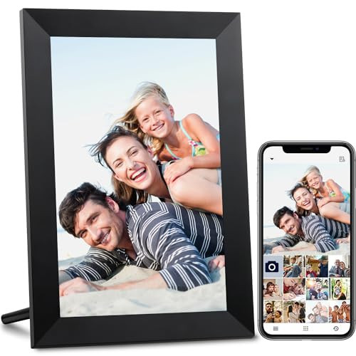 AEEZO 10.1 Inch WiFi Digital Picture Frame, IPS Touch Screen Smart Cloud Photo Frame with 32GB Storage, Easy Setup to Share Photos or Videos via AiMOR APP, Auto-Rotate, Wall Mountable (Black) | Amazon (US)