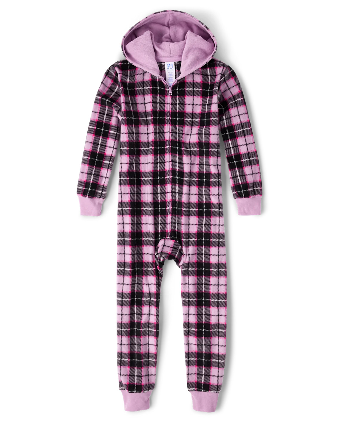 Girls Plaid Microfleece One Piece Pajamas - purple | The Children's Place