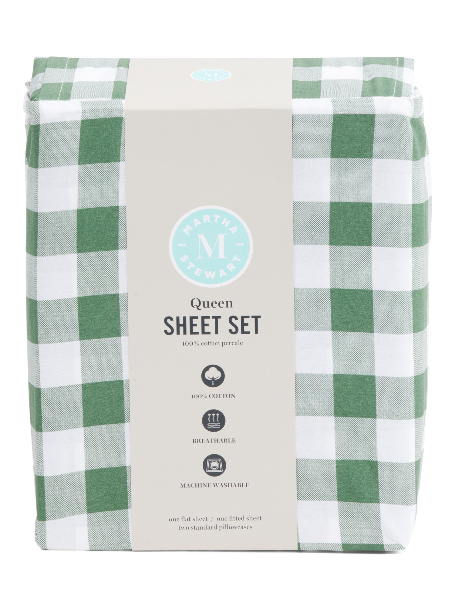 Cotton Percale Gingham Sheet Set | Bed & Bath | Marshalls | Marshalls