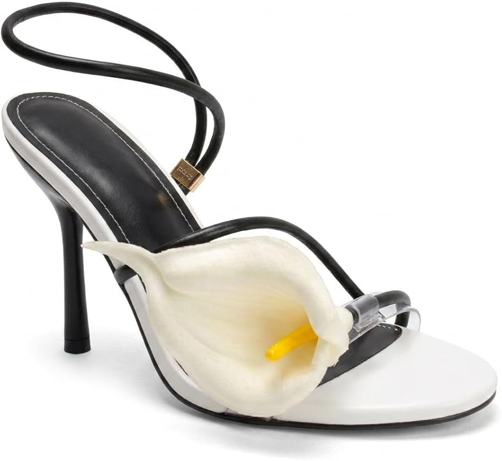 Flower High Heels for Women Calla Lily Open Toe Floral Stilettos Heels Sexy Strappy Wedding Birth... | Amazon (US)