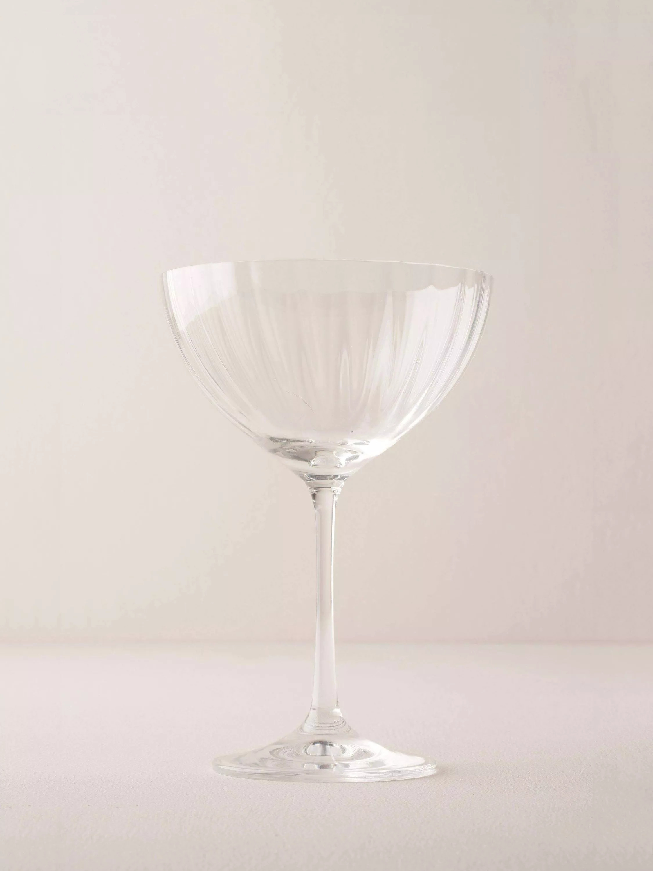 TrulyFluted Crystal Coupe Champagne Glass, Set of 4, 340ml, Clear | John Lewis (UK)