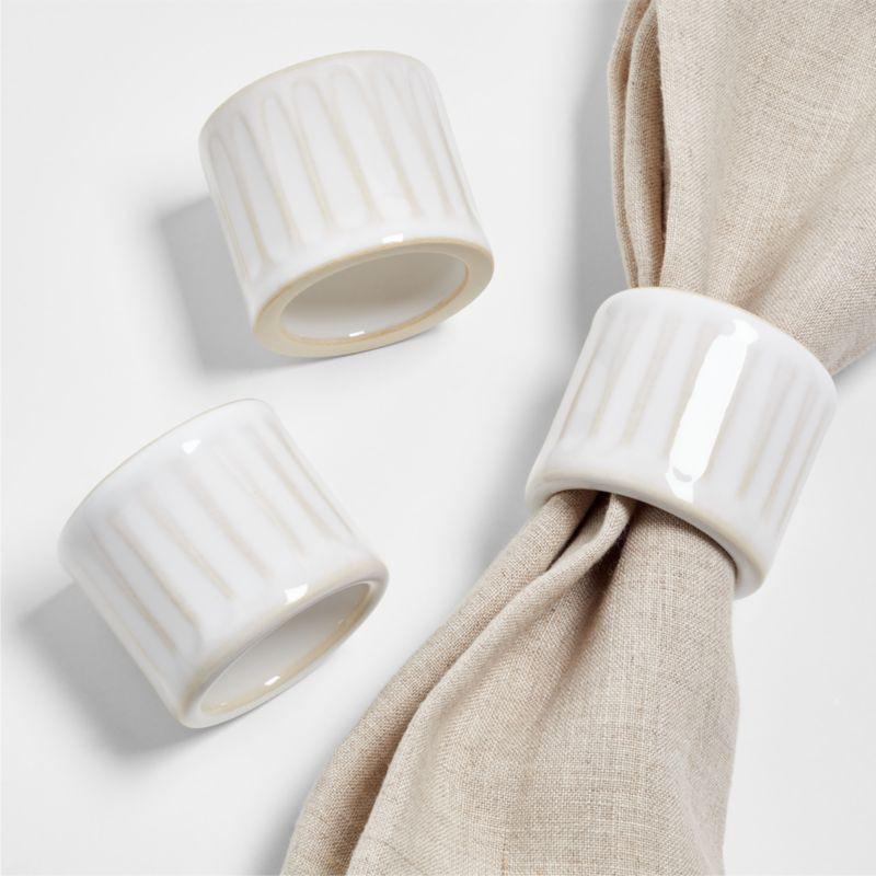 Dover White Stoneware Napkin Ring + Reviews | Crate & Barrel | Crate & Barrel