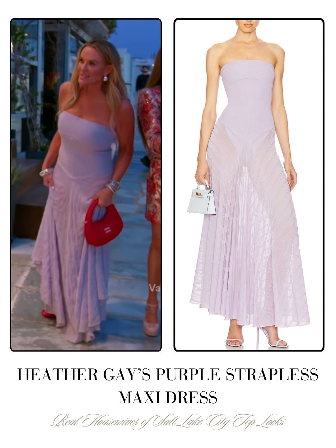 Heather Gay’s Purple Strapless Maxi Dress 