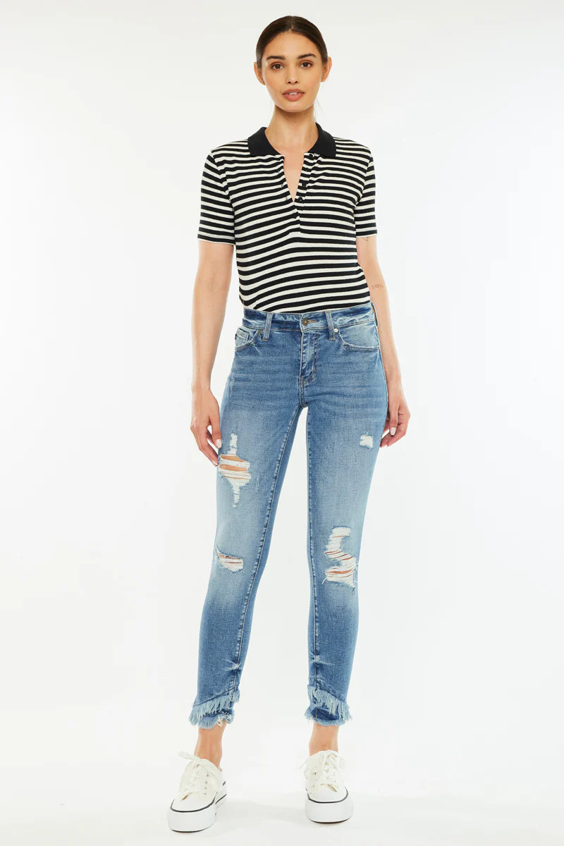 Nala Mid Rise Ankle Skinny Jeans | Kancan USA
