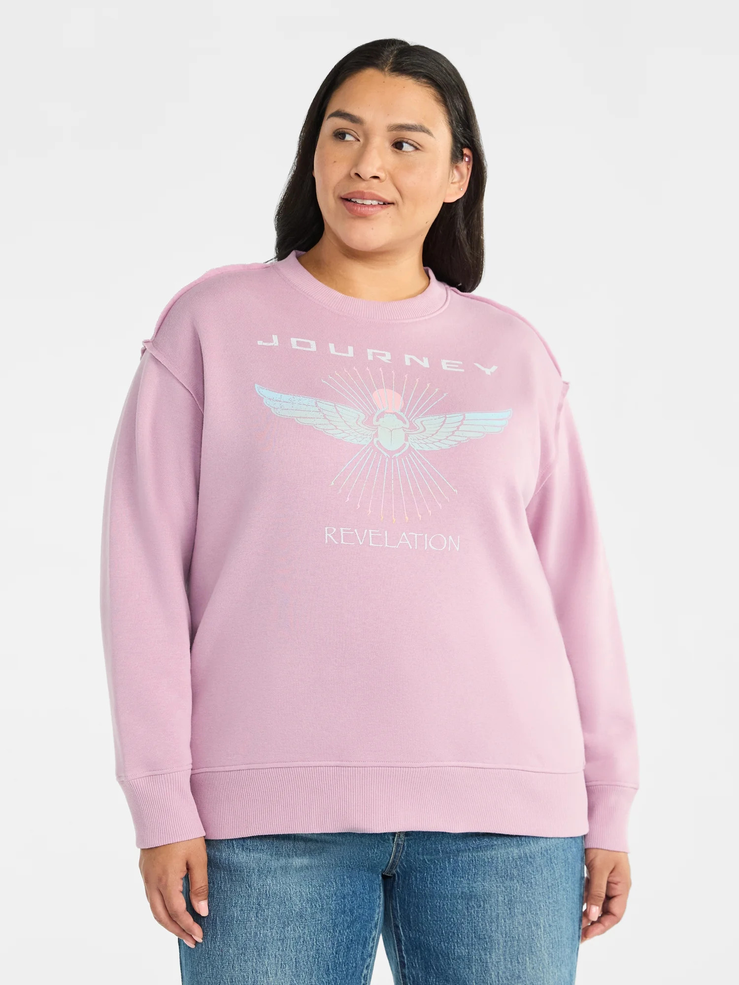 Terra & Sky Women's Plus Size Journey Revelation Graphic Sweatshirt with Long Sleeves, Sizes 0X-4... | Walmart (US)