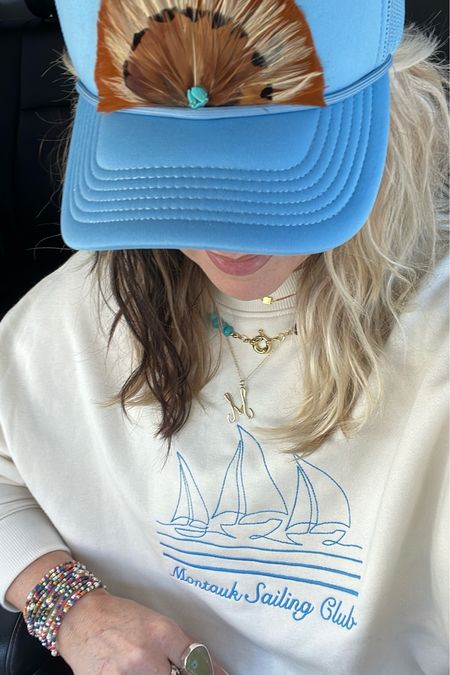 OOTD 🔆
Sweatshirt size m
Trucker hat is @littlebirdtrucking 
Beaded bracelets, beaded necklace 
Checkered purse strap save with code MANDIE 

#LTKxTarget #LTKover40 #LTKstyletip