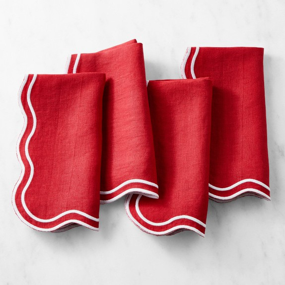 AERIN x Williams Sonoma Scalloped Napkins, Set of 4 | Williams-Sonoma