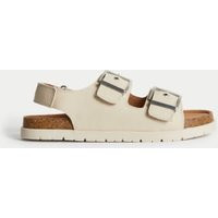 Girls M&S Collection Kids' Riptape Footbed Sandals (4 Small - 6 Large), White Mix | Marks and Spencer US