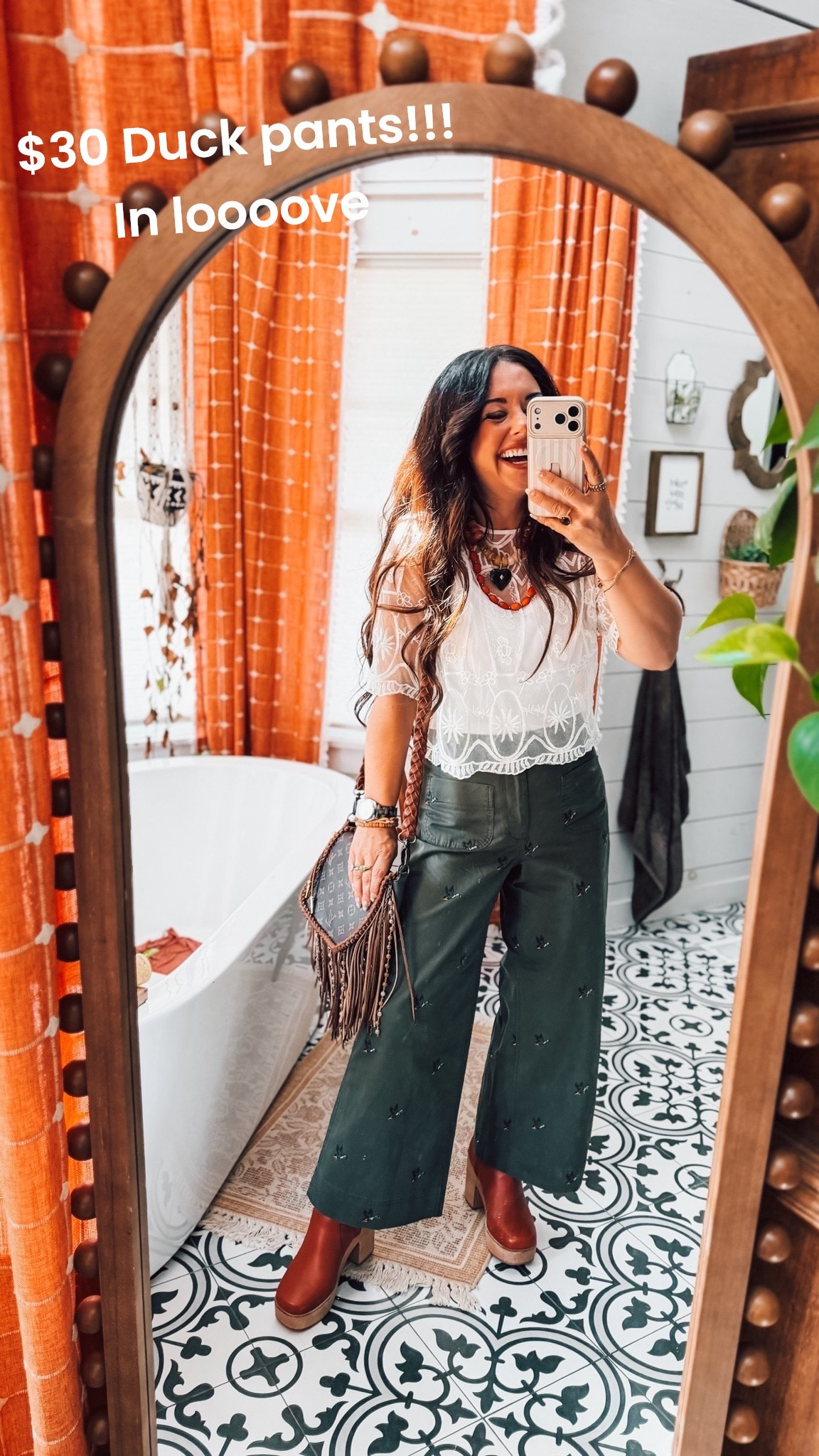 Make sure to use code WILLOW if you purchase the purse because it gets you 10% off also, can you believe these pants are only $30 with little embroidered ducks all over them what in the world these look like anthropologie all day long

#LTKgrwm #LTKootd #LTKSaleAlert