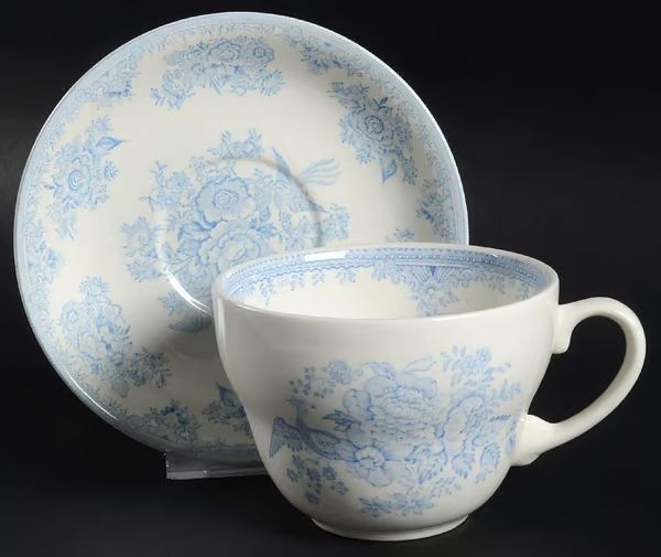Asiatic Pheasants Blue Breakfast Cup & Saucer Set by Burgess & Leigh | Replacements