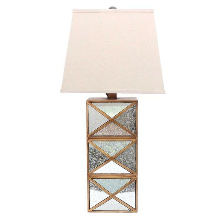 28" X 27" X 8" Gold Modern Illusionary Table Lamp With Mirrored Base | Walmart (US)