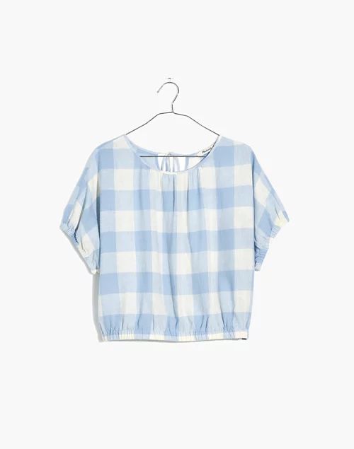 Linen-Blend Michele Bubble Top in Gingham Check | Madewell