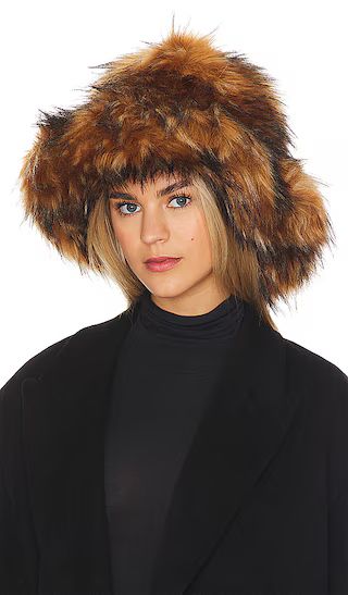 Floppy Bucket Faux Fur Hat in Brown | Revolve Clothing (Global)