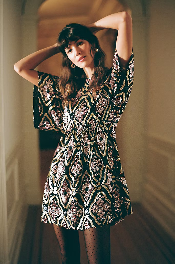 Amalia Sequined Tunic Dress | Anthropologie (US)