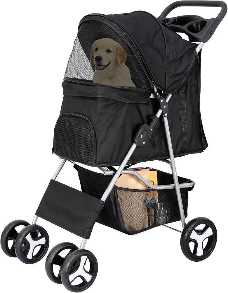Nova Microdermabrasion Pet Stroller 4 Wheels Dog Cat Stroller for Small Medium Dogs Cats Foldable... | Amazon (US)