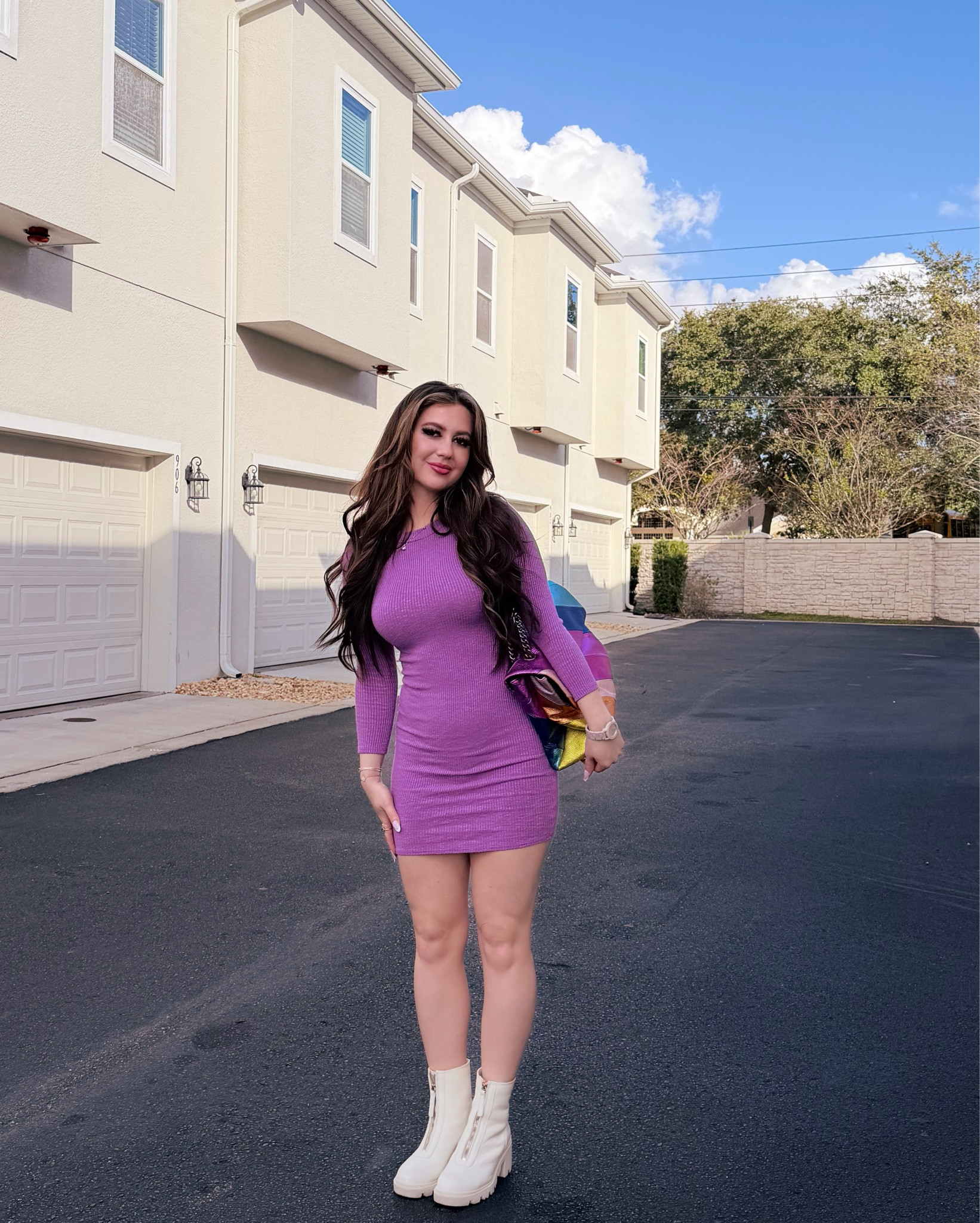Sexy Sweater dresses linked :)  I get so many compliments on this colorful bag!  💕🩷💜💖

#LTKootd #LTKgrwm #LTKPetite