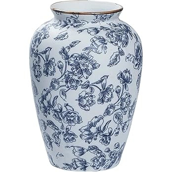 Blue and White Chinoiserie vase - Vintage Ceramic vase with Antique Design, Perfect for Chinoiser... | Amazon (US)