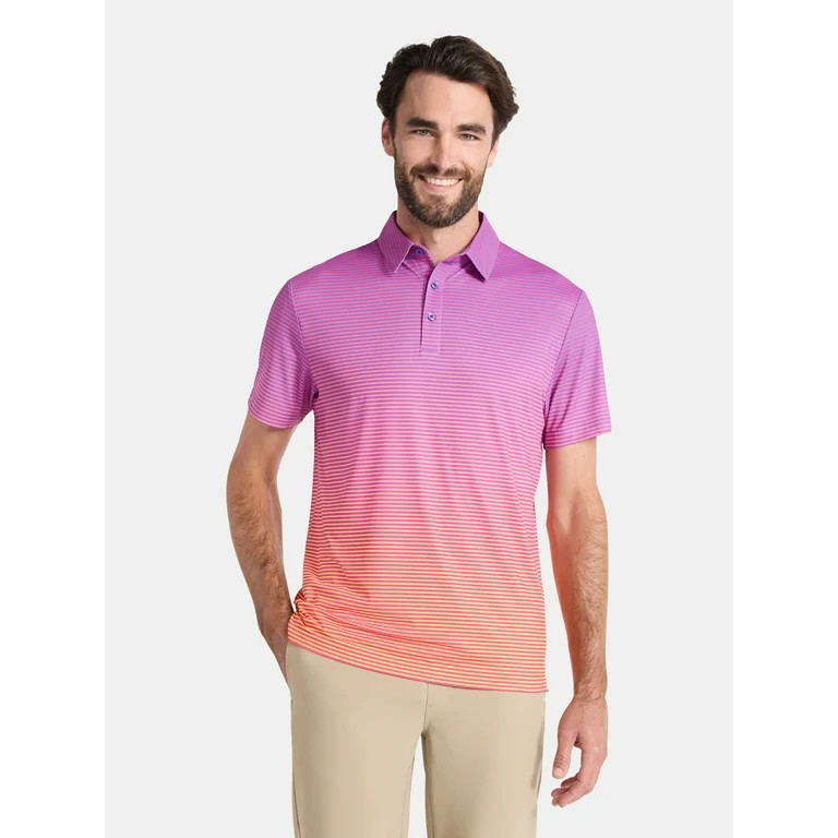 Birdie Bound Men's and Big Men's Ombre Stripes Polo Golf Shirt, Sizes S-3XL | Walmart (US)